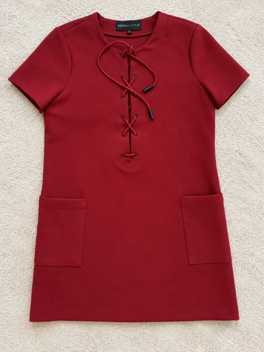 Kendall + Kylie Safari Dark Red Dress Size L